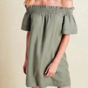 Vineyard Vines Sage Off-Shoulder Mini Dress